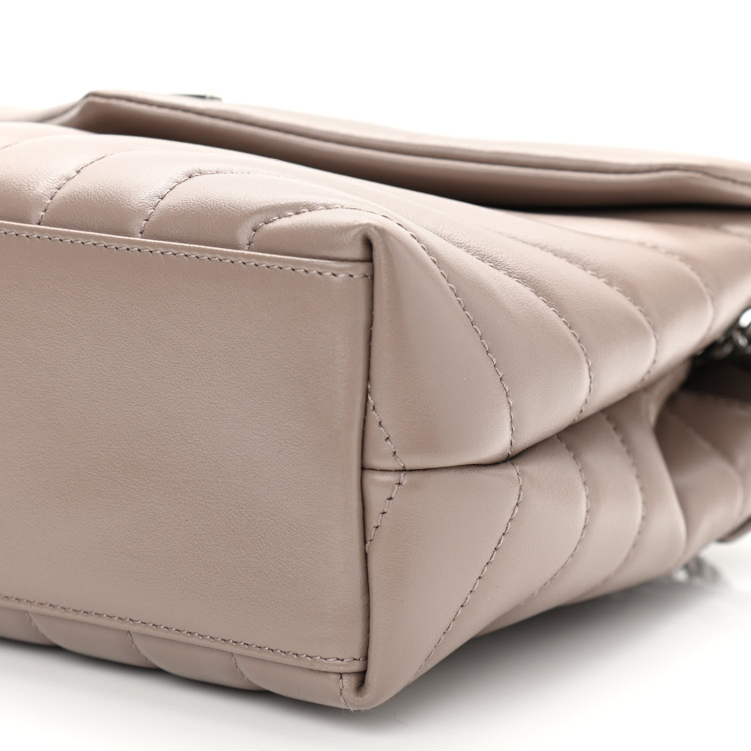 Saint Laurent Calfskin Y Quilted Monogram Small Loulou Chain Satchel Taupe Sable 10 of 11
