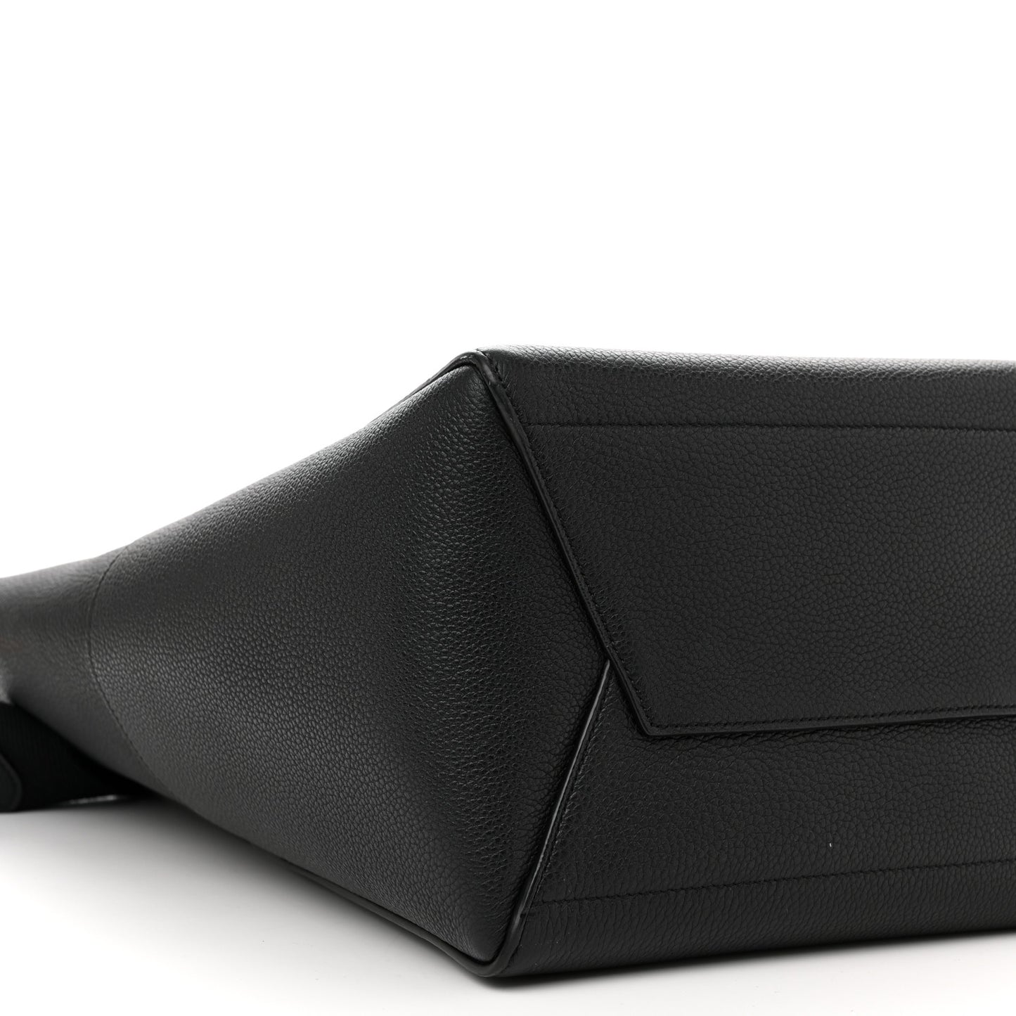Soft Grained Calfskin Sangle Bucket Bag Black