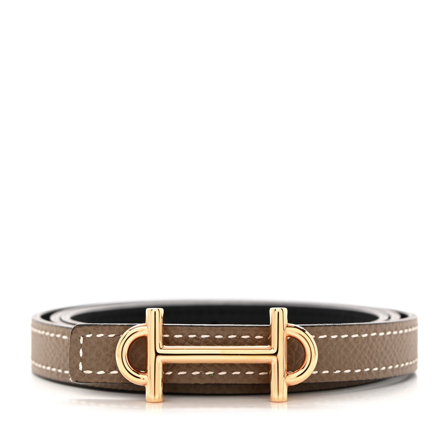 Hermes Swift Epsom 13mm Gamma Belt 70 Etoupe Black 1 of 9