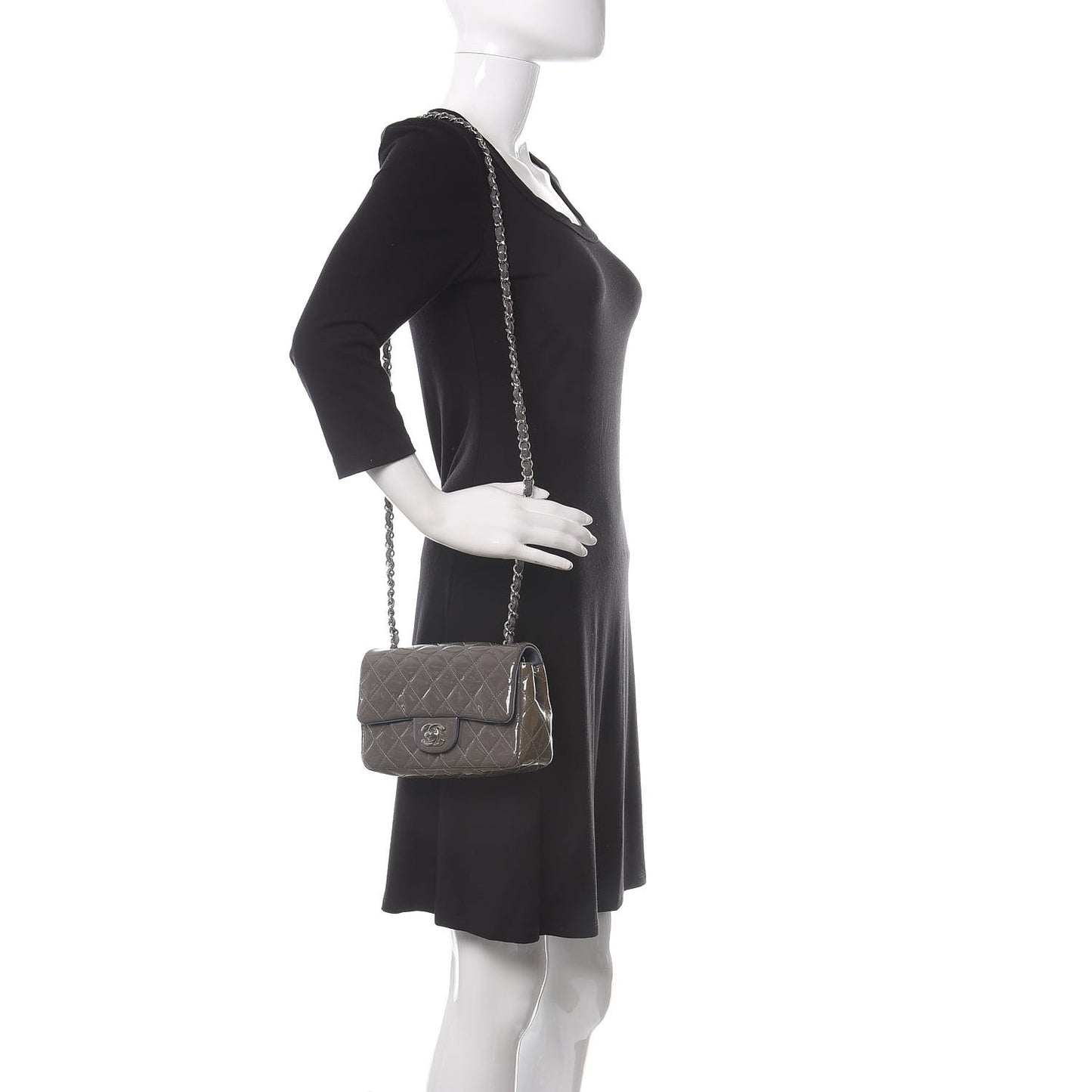 Patent Quilted Mini Flap Lavender