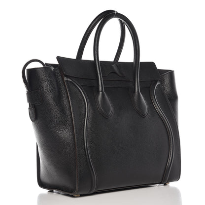 Celine Drummed Calfskin Mini Luggage Black 3 of 11