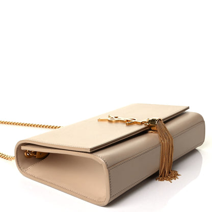 Saint Laurent Smooth Calfskin Medium Classic Monogram Kate Tassel Satchel Sea Salt 3 of 7