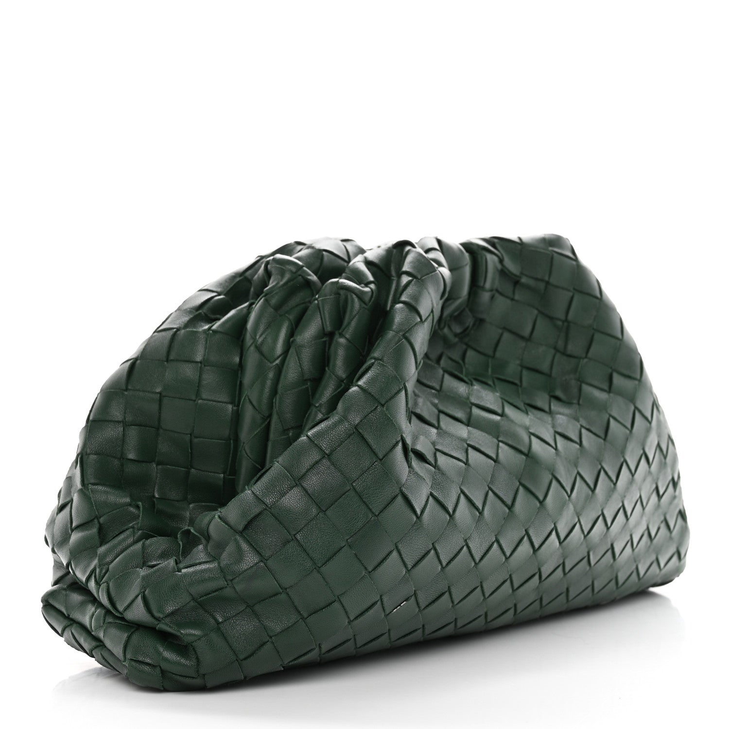 Bottega Veneta Nappa Maxi Intrecciato The Pouch Oversized Clutch Raintree 3 of 12