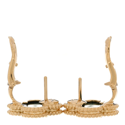 Van Cleef & Arpels 18K Yellow Gold Malachite Vintage Alhambra Earrings 3 of 5