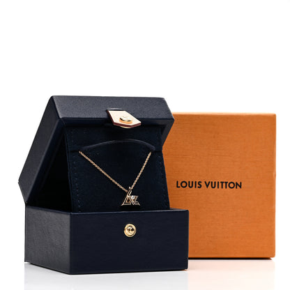 Louis Vuitton 18K Pink Gold Diamond Small LV Volt One Pendant Necklace 5 of 5
