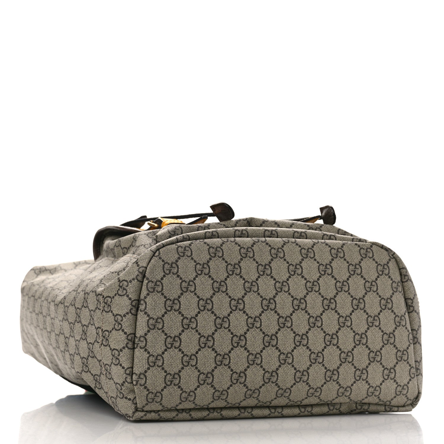 Gucci Soft GG Supreme Monogram Neo Vintage Double Buckle Backpack Beige New Acero Crop 4 of 8