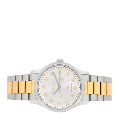 Gucci Stainless Steel 38mm G-Timeless Two Tone Bee Automatic Watch Silver 2 of 5
