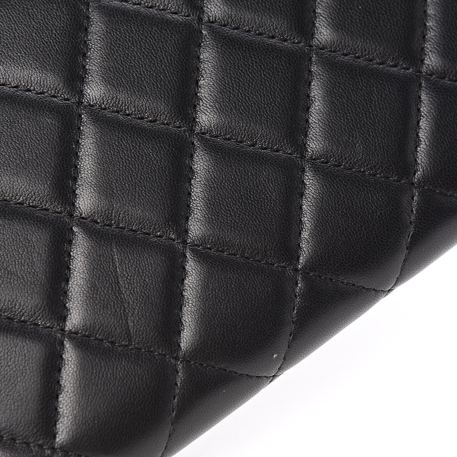 Chanel Lambskin Quilted Large Gusset Zip Around Wallet Black 11 of 13