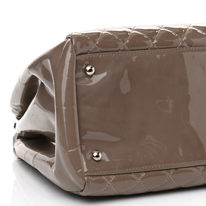 Chanel Patent Quilted Large Just Mademoiselle Bowling Bag Gris Fonce 9 of 10