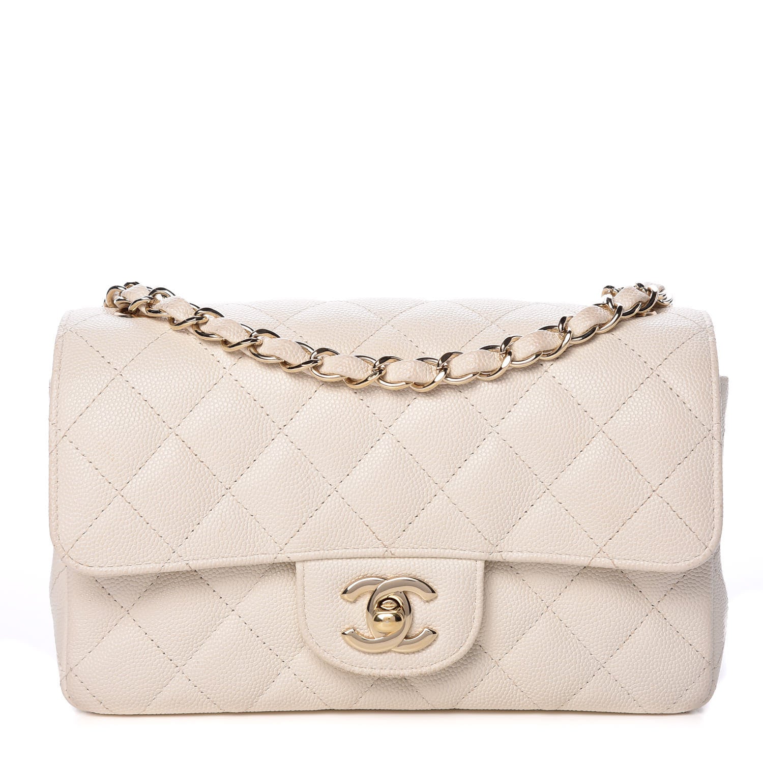 Chanel Caviar Quilted Mini Rectangular Flap White 1 of 14