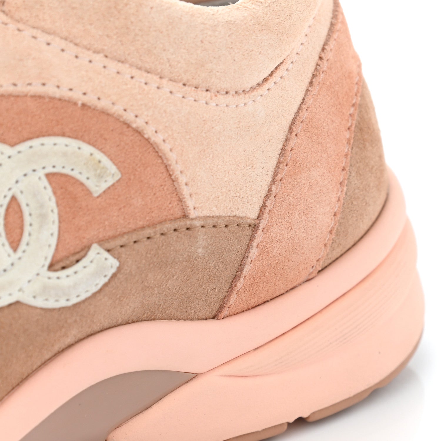 Chanel Nylon Lambskin Suede Calfskin CC Sneakers 36.5 Pink 13 of 15