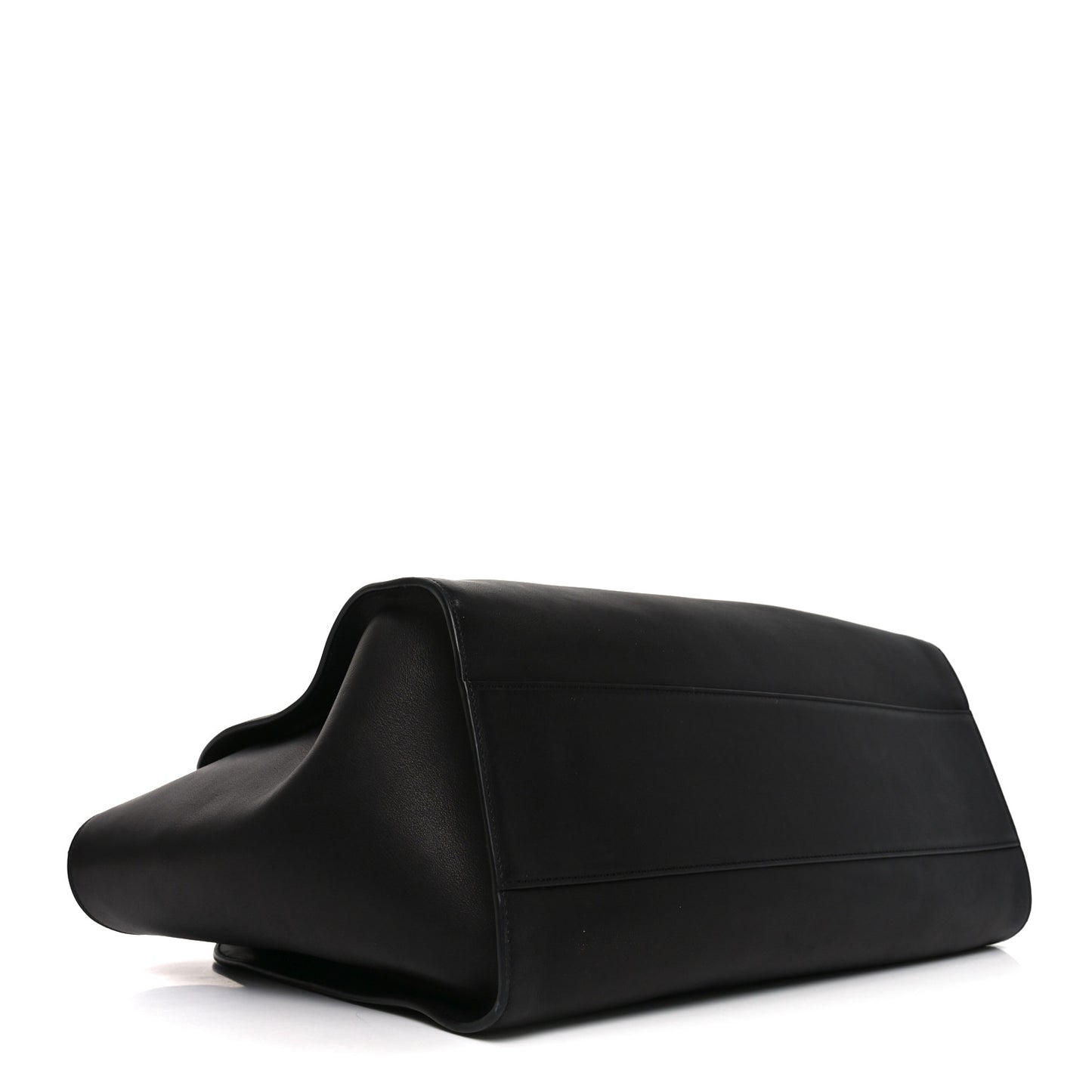 Polished Saddle Calfskin Marlo Tote Bag Black