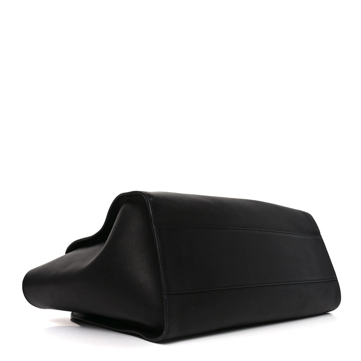 The Row Polished Saddle Calfskin Marlo Tote Bag Black 4 of 9