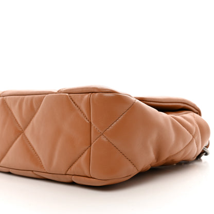 Chanel Lambskin Quilted Medium Chanel 19 Flap Light Brown 10 of 10