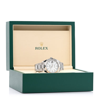 Rolex Stainless Steel 18K White Gold 41mm Oyster Perpetual Datejust Watch Silver 116334 5 of 5