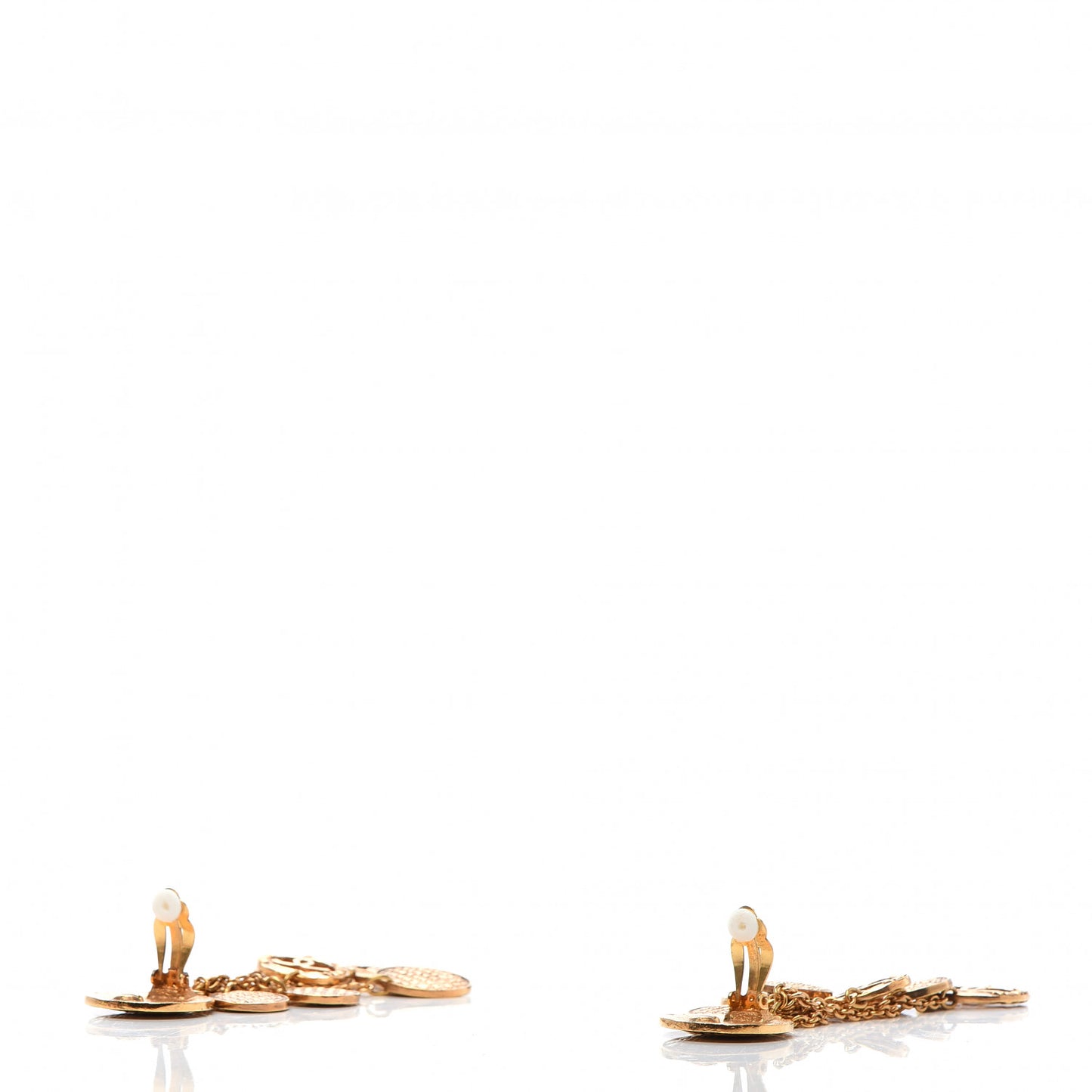 CC Logo Drop Clip On Earrings Gold