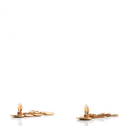 Chanel CC Logo Drop Clip On Earrings Gold 3 of 4