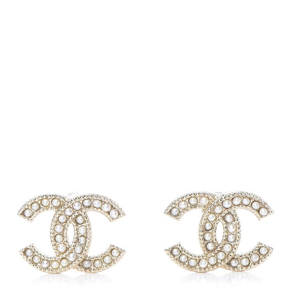 Chanel Pearl CC Earrings Gold 1 of 5