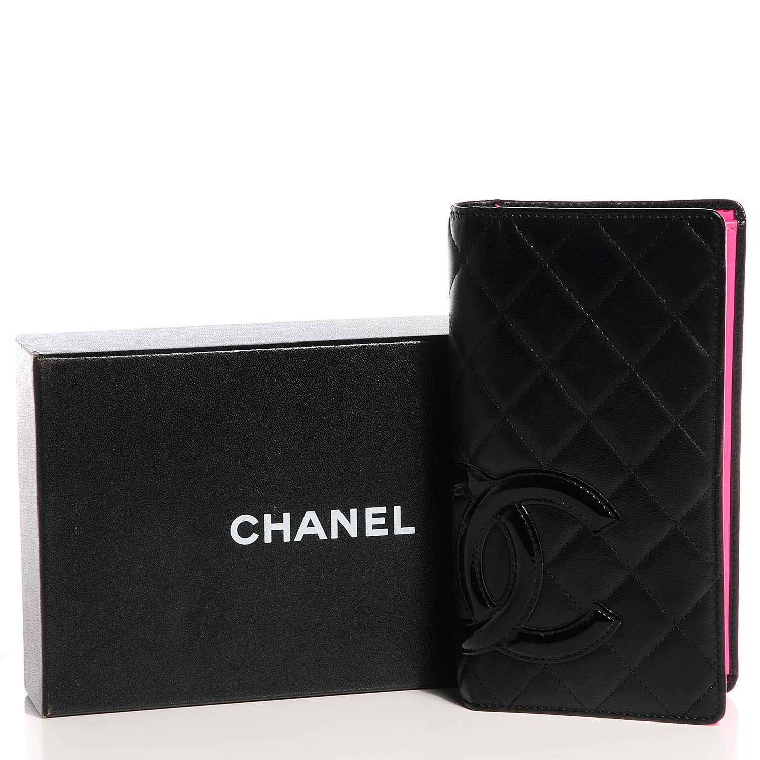 Chanel Calfskin Cambon Quilted Yen Wallet Black 6 of 10