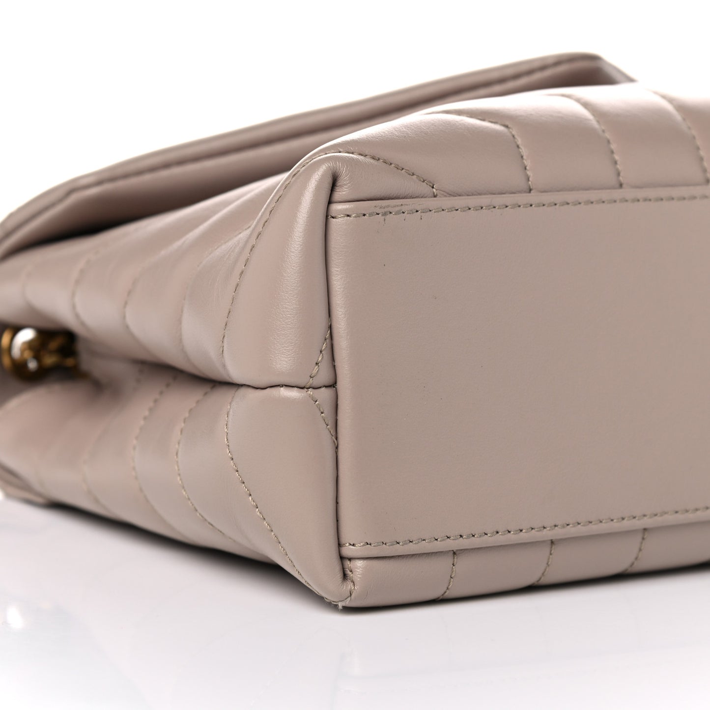 Calfskin Y Quilted Monogram Small Loulou Chain Satchel Light Natural