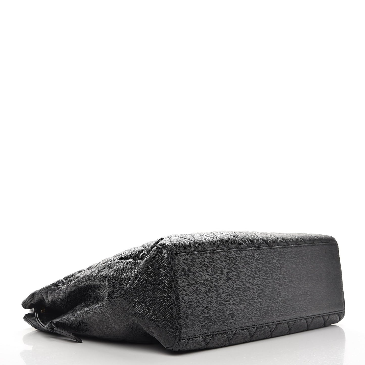 Caviar Quilted Shopping Tote Black