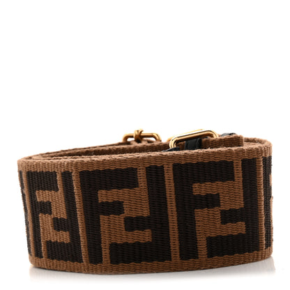 Fendi Ribbon Vitello Century FF 1974 Flat Studded Strap You Fango Marrone Ebano 2 of 6