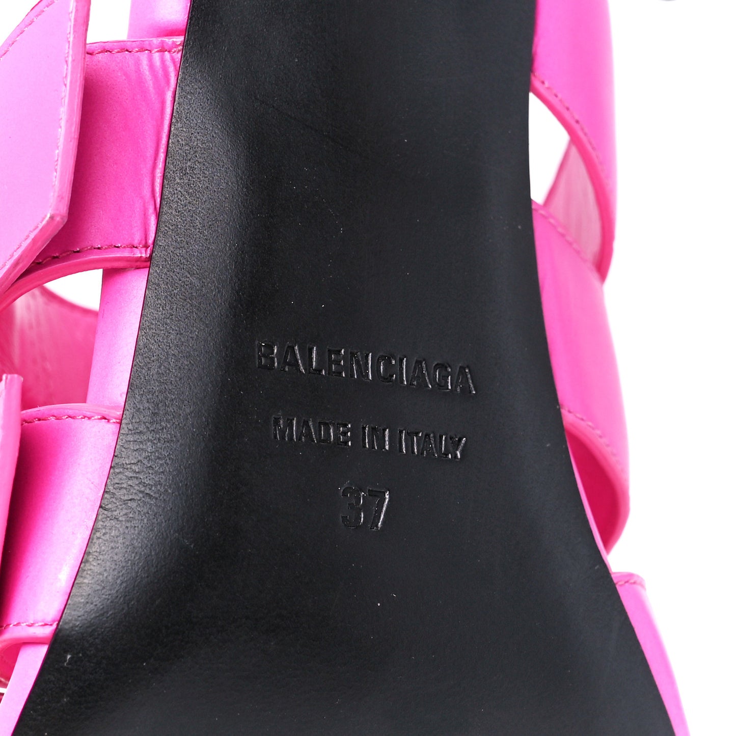 Shiny Sheepskin Bluckle K 80mm Sandals 37 Fluo Pink