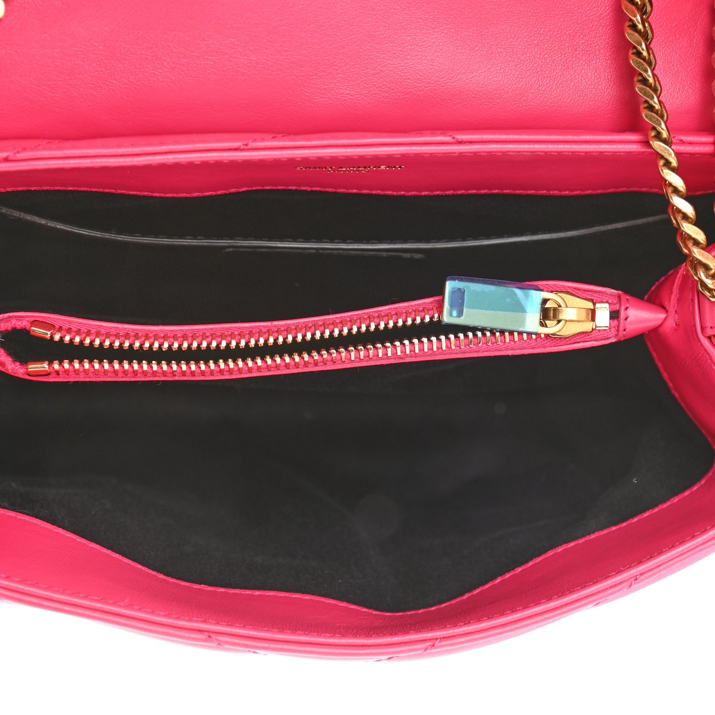 Calfskin Y Quilted Monogram Small Loulou Chain Satchel Fresh Fuchsia