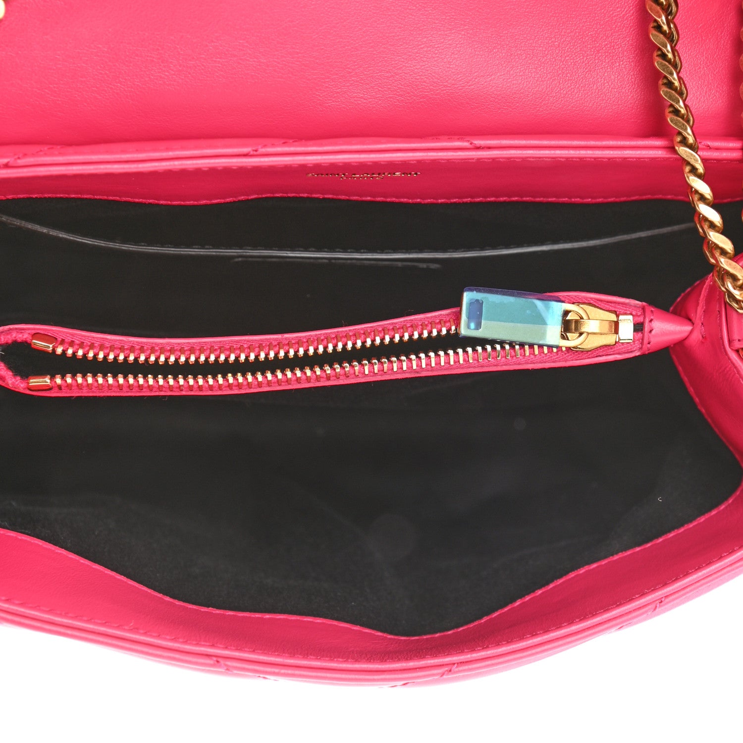 Saint Laurent Calfskin Y Quilted Monogram Small Loulou Chain Satchel Fresh Fuchsia 5 of 11
