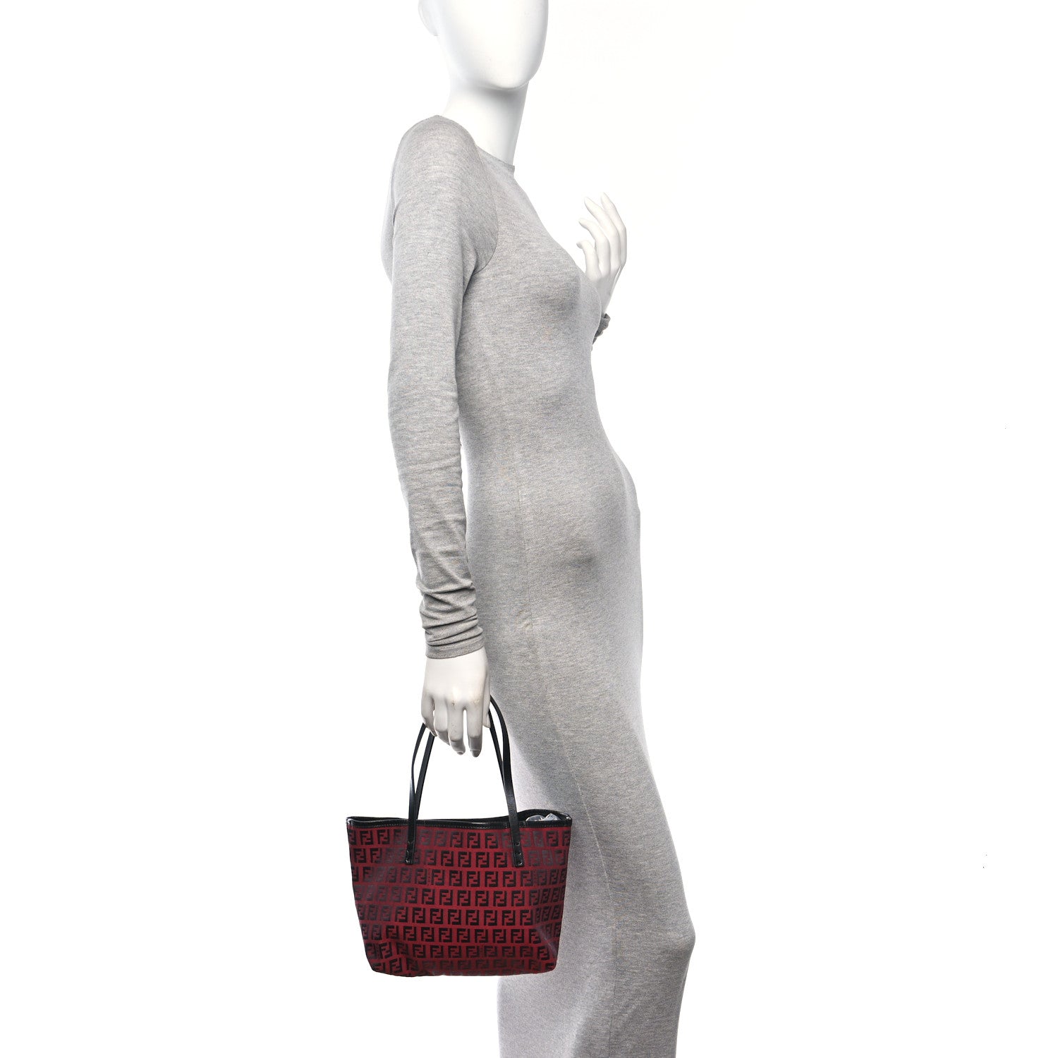 Fendi Zucchino Tote Red Black 2 of 14