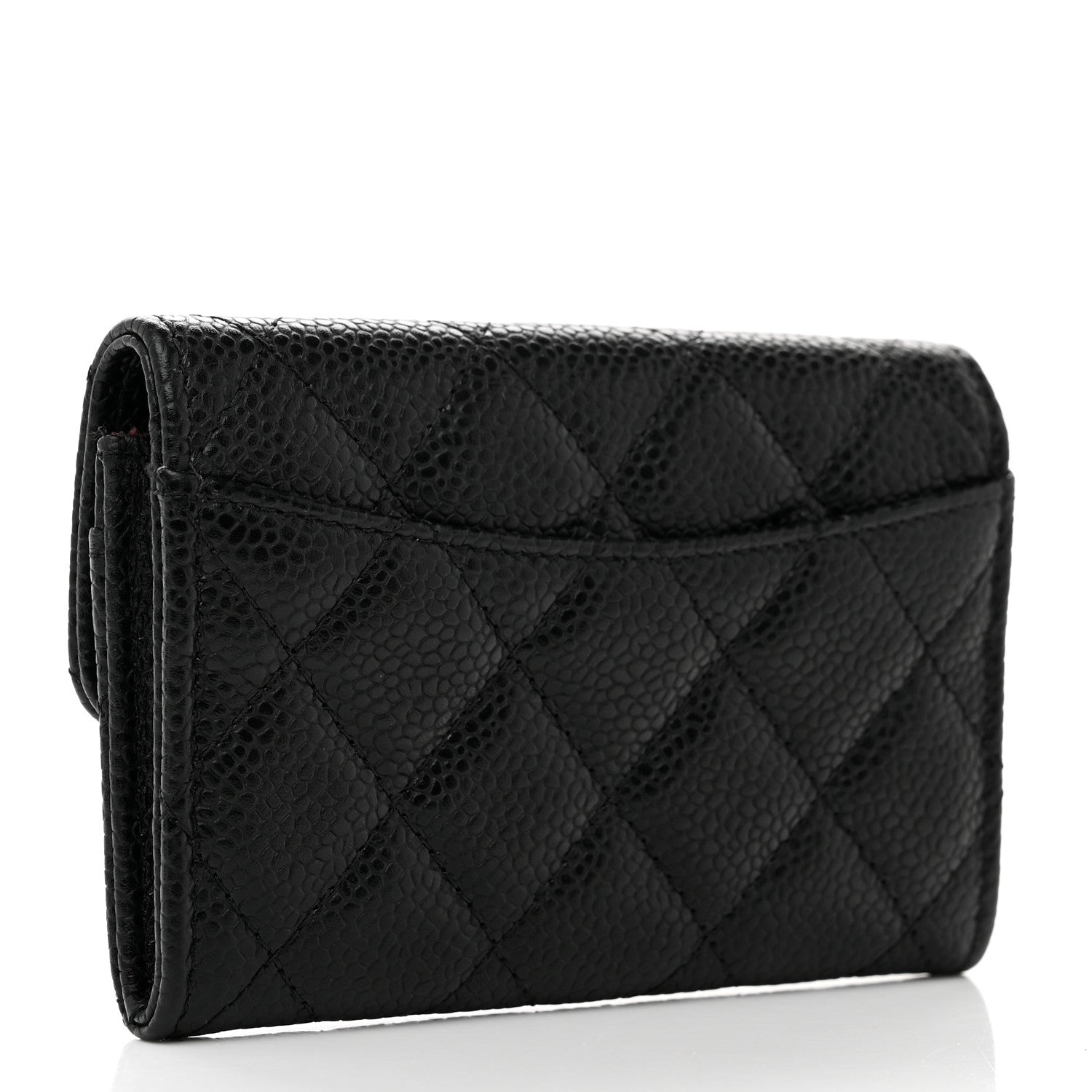 Chanel Caviar Quilted Flap Card Holder Wallet Black 2 of 8