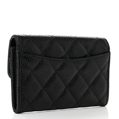 Chanel Caviar Quilted Flap Card Holder Wallet Black 2 of 8