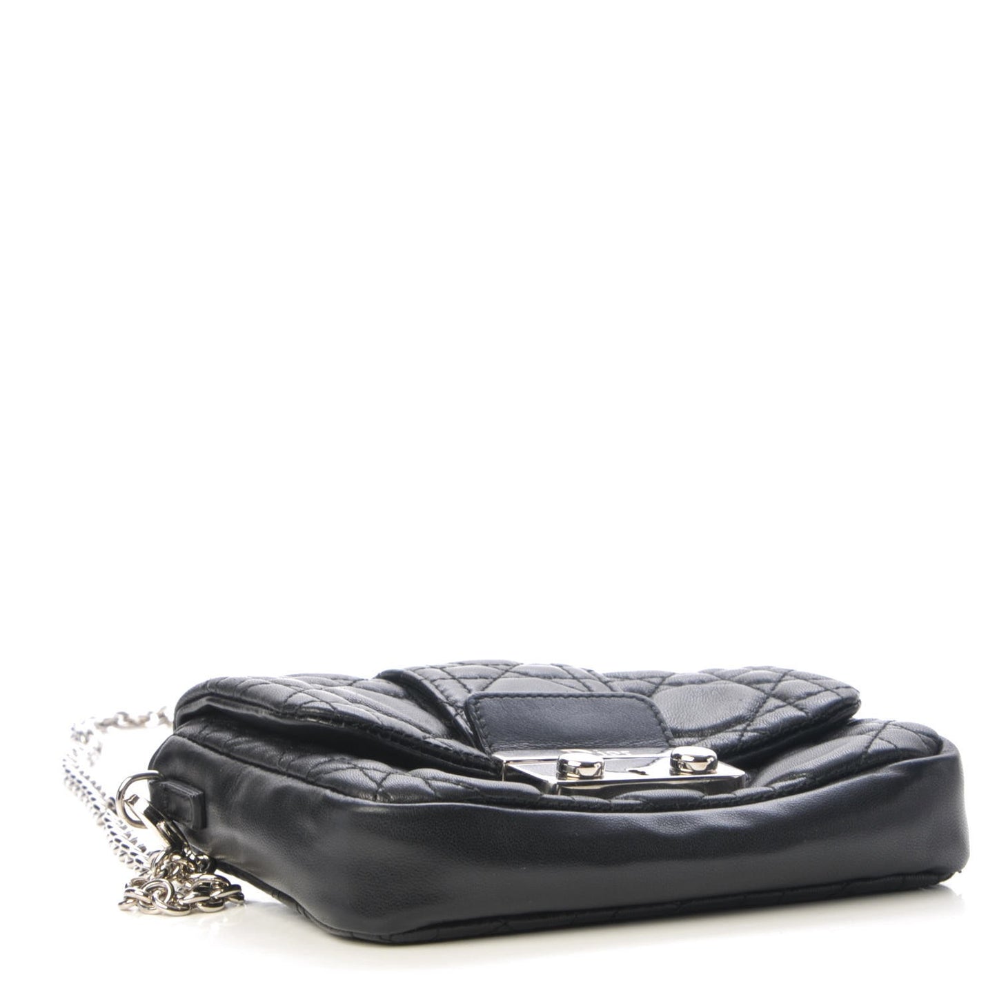 Lambskin Cannage Mini New Lock Pouch Black