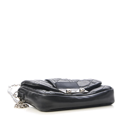 Christian Dior Lambskin Cannage Mini New Lock Pouch Black 4 of 8