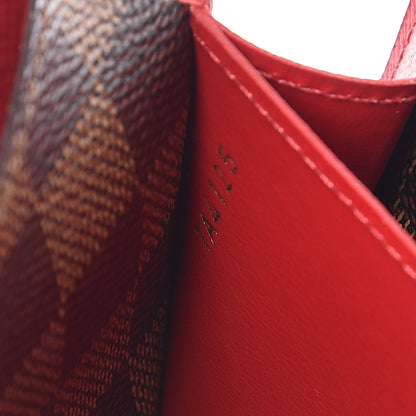 Louis Vuitton Damier Ebene Emilie Wallet Red 7 of 13