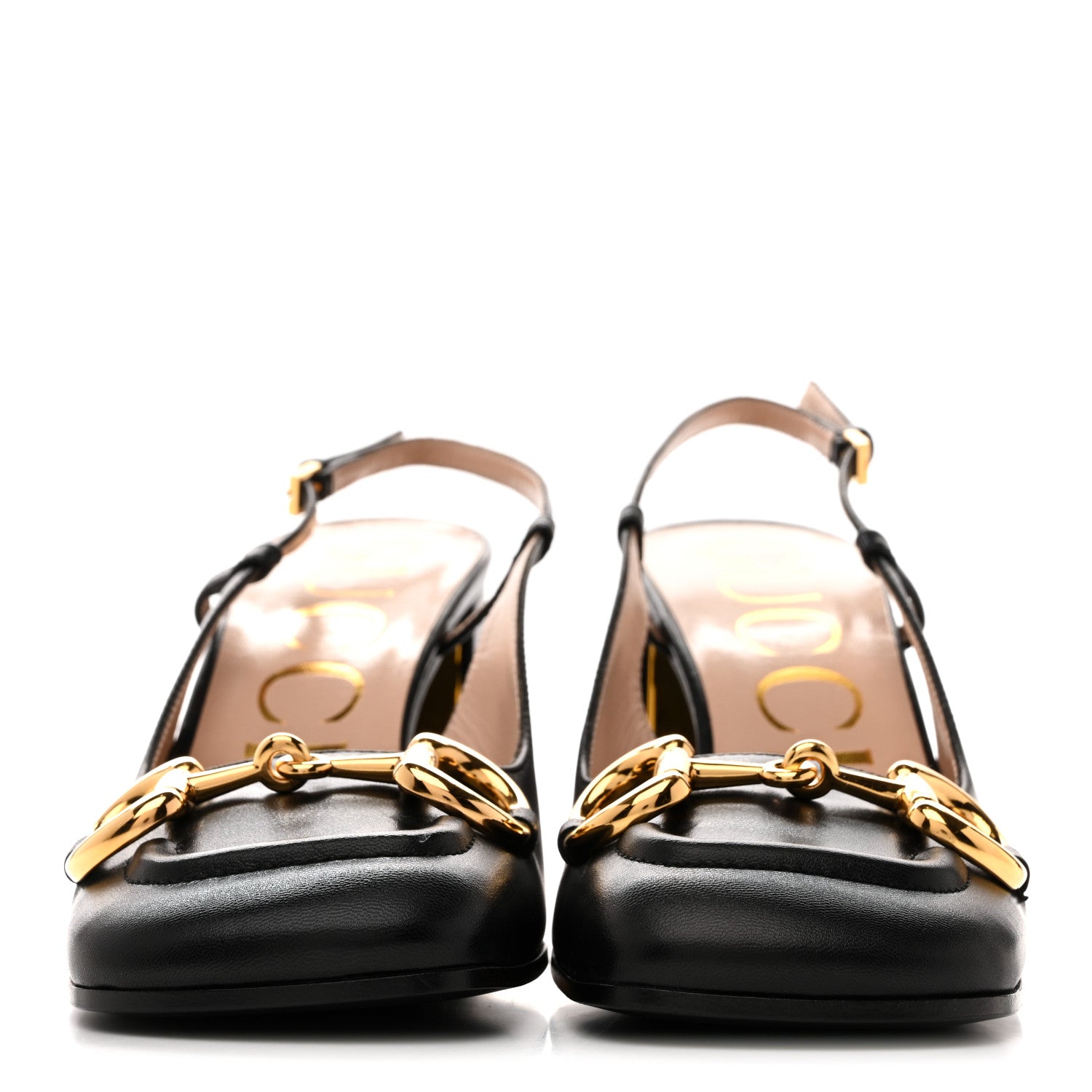 Gucci Malaga Kid Horsebit 75mm Slingback Pumps 37 Black 3 of 9