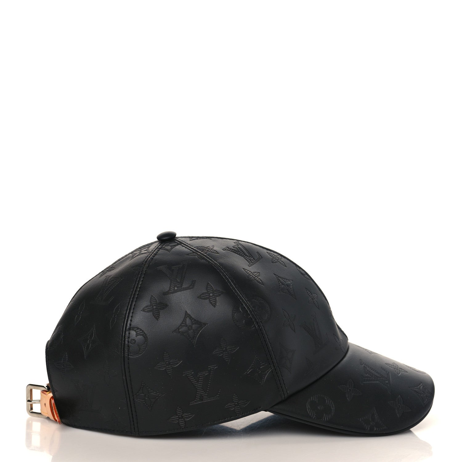 Louis Vuitton Calfskin Monogram Shadow Baseball Cap 60 Black 5 of 7