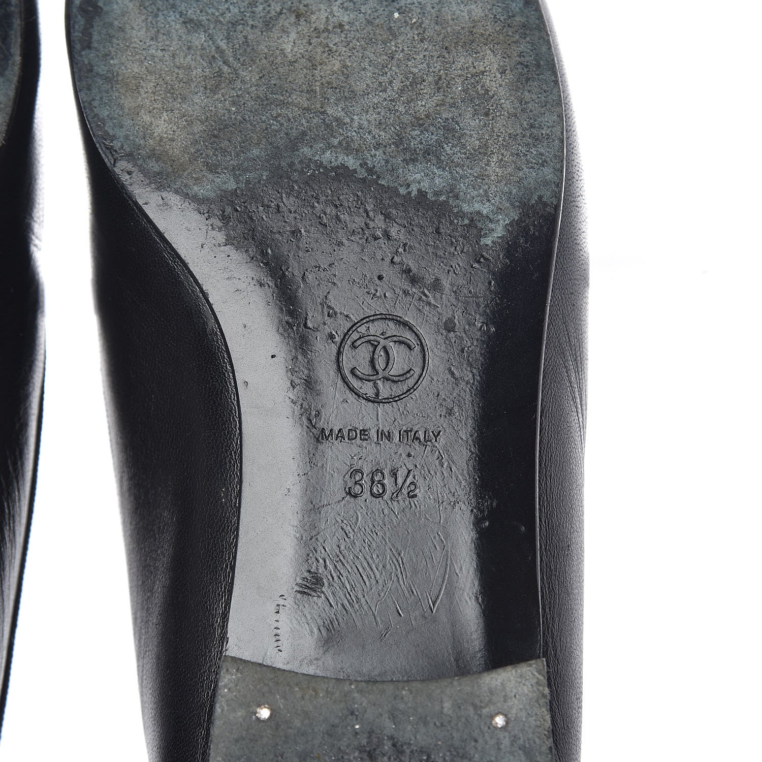 Chanel Lambskin Patent CC Cap Toe Ballerina Flats 38.5 Black 8 of 20