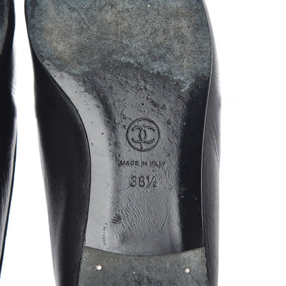 Chanel Lambskin Patent CC Cap Toe Ballerina Flats 38.5 Black 8 of 20