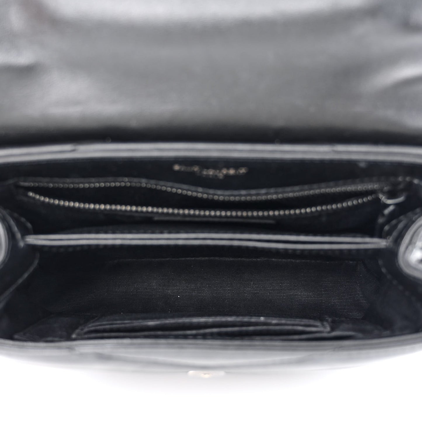 Calfskin Y Quilted Monogram Monochrome Toy Loulou Crossbody Bag Black