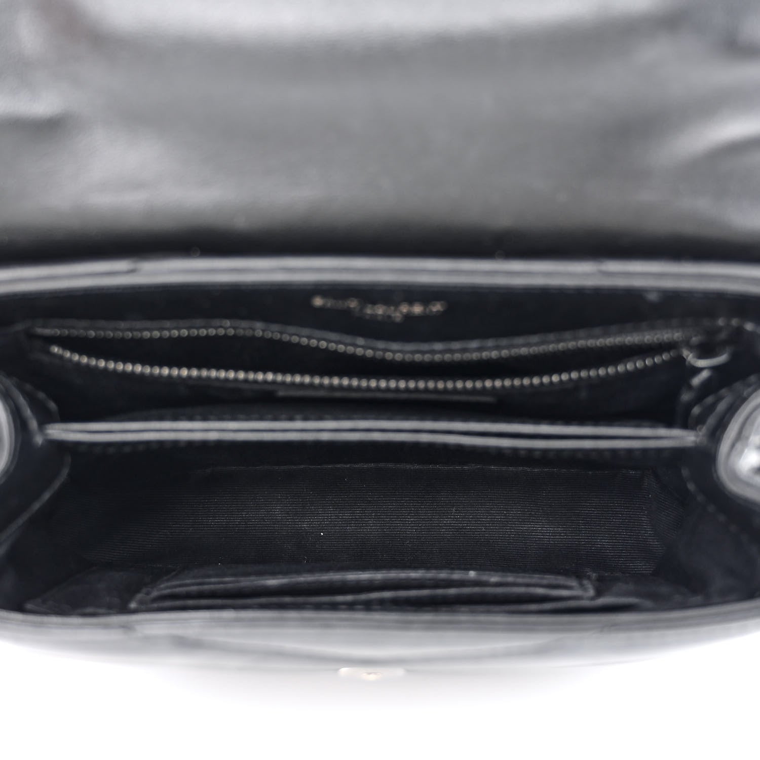Saint Laurent Calfskin Y Quilted Monogram Monochrome Toy Loulou Crossbody Bag Black 5 of 11
