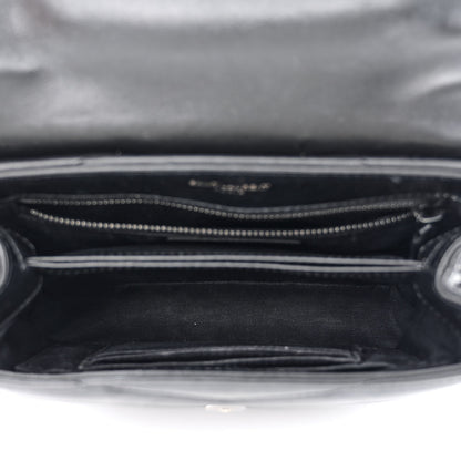 Saint Laurent Calfskin Y Quilted Monogram Monochrome Toy Loulou Crossbody Bag Black 5 of 11