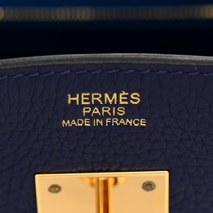 Hermes Taurillon Clemence Sombrero Birkin 30 Bleu Encre Bleu Obscur 5 of 12