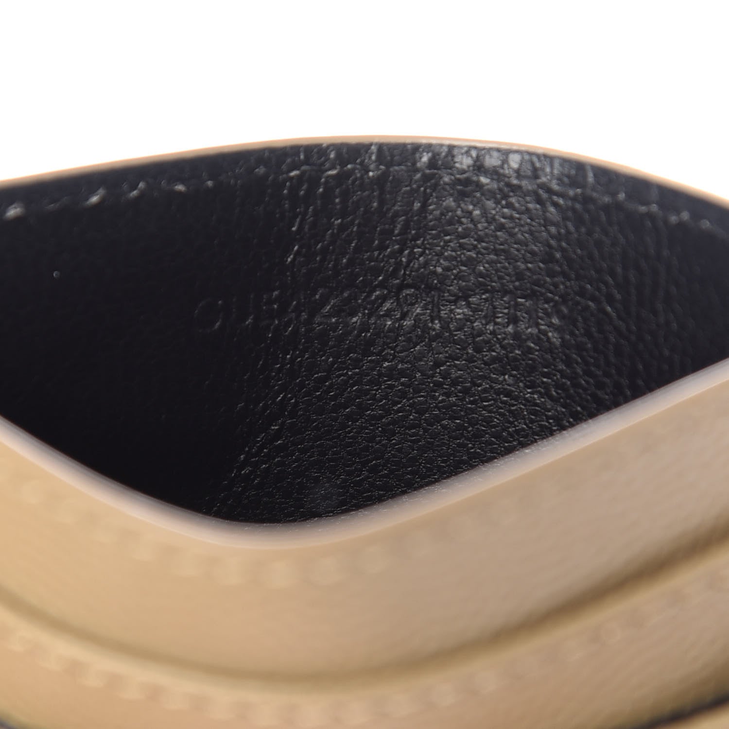 Saint Laurent Grain De Poudre Matelasse Chevron Monogram Credit Card Case Dark Latte 7 of 8