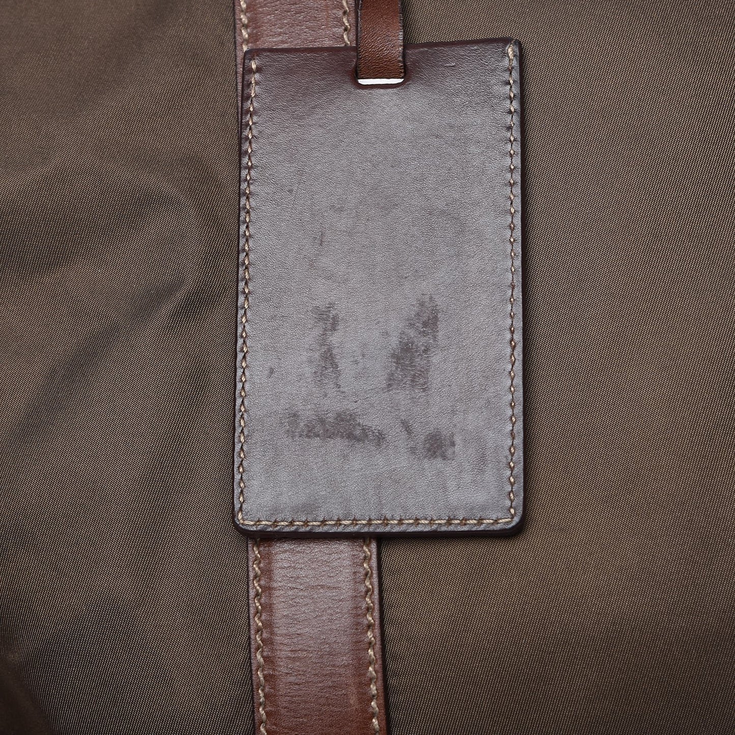 Tessuto Nylon Soft Calfskin Duffle Bag Brown