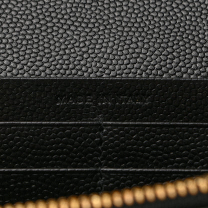Saint Laurent Grain De Poudre Matelasse Chevron Monogram Flap Wallet Black 7 of 9