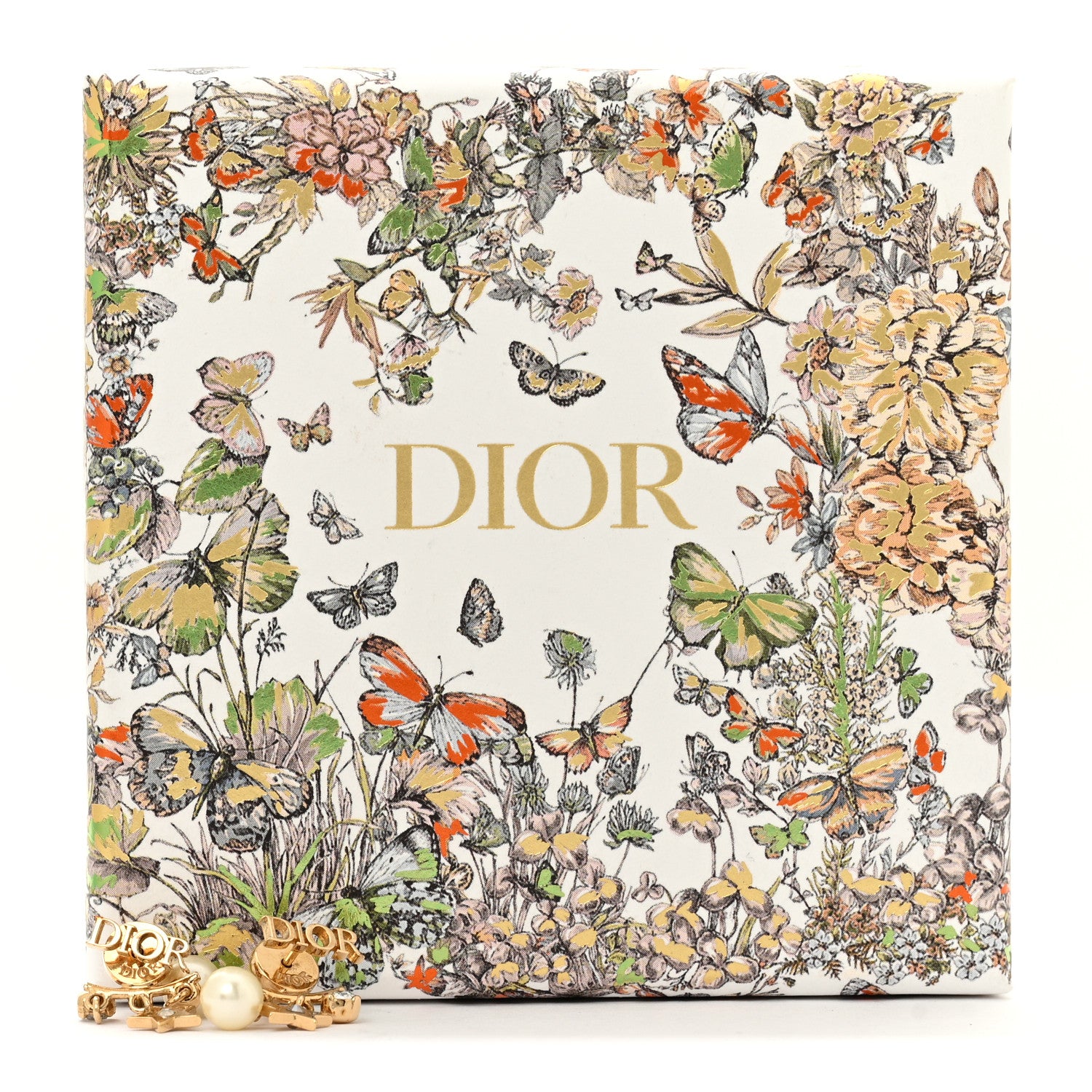 Christian Dior Pearl Crystal Dio(r)evolution Star Earrings Gold White 6 of 6