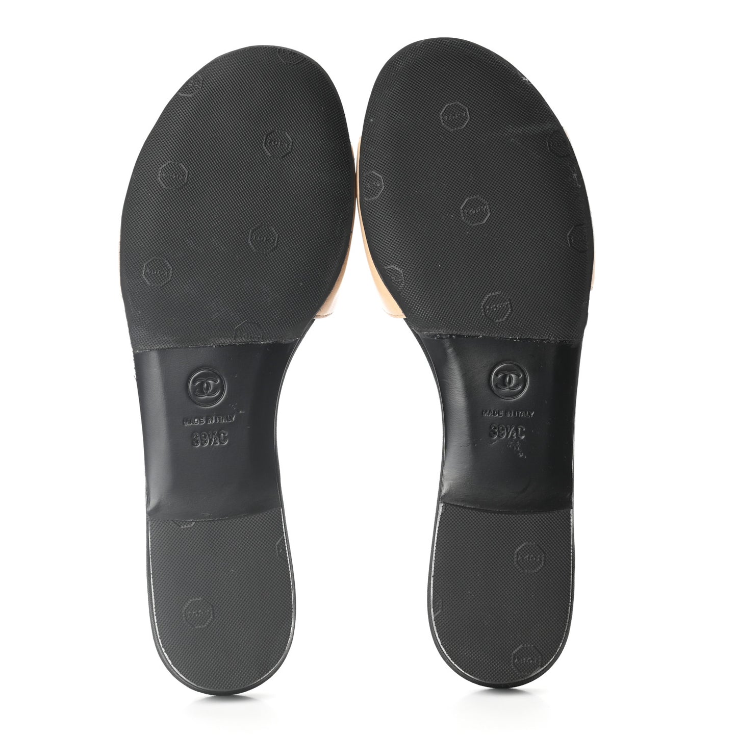 Lambskin Camellia Sandal Mule 39.5 Beige Black
