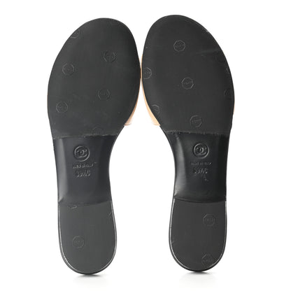 Chanel Lambskin Camellia Sandal Mule 39.5 Beige Black 13 of 16