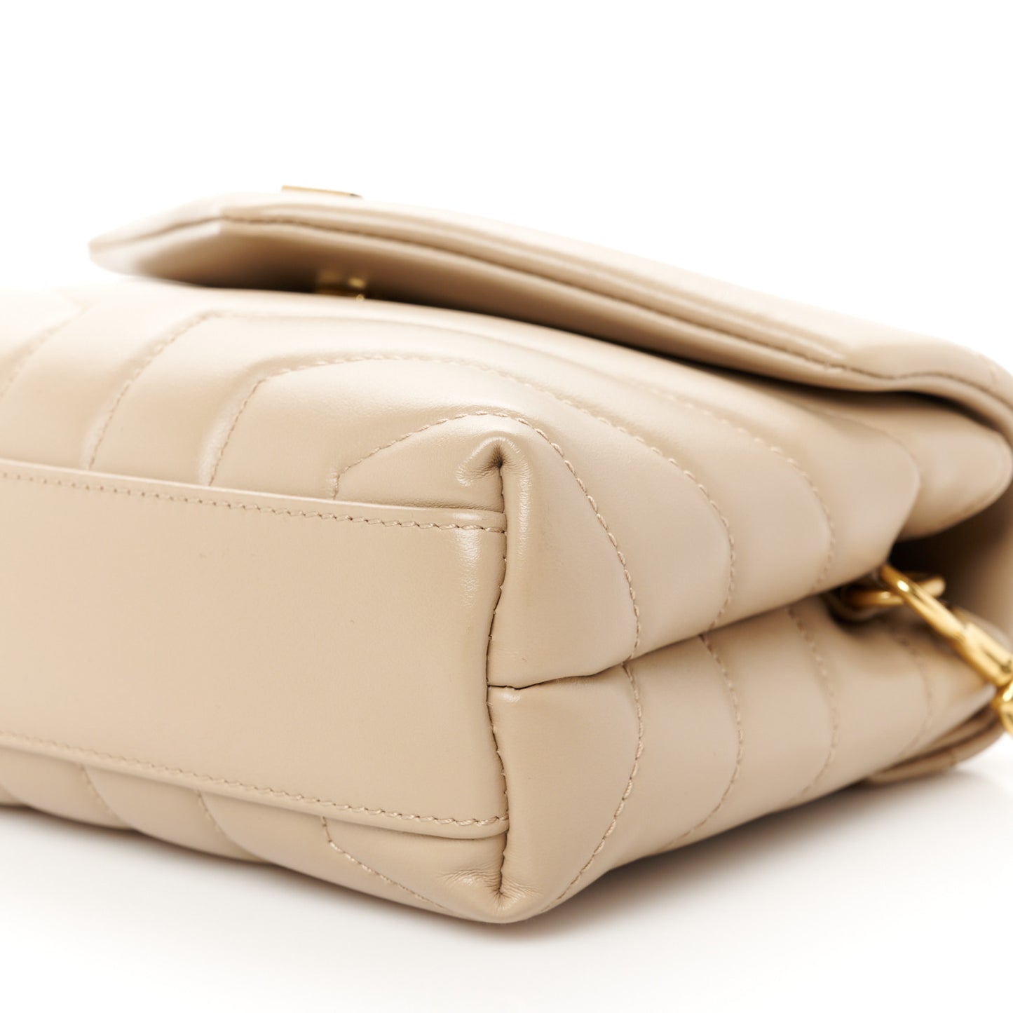 Calfskin Y Quilted Monogram Toy Loulou Crossbody Bag Dark Beige